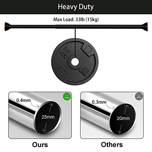 Oxdigi Shower Curtain Rod 45-72 Inches/Matt Black Tension Curtain Rod No Drill,Never Rust,Non-Slip,Heavy Duty,Adjustable,Thickened Pipe Wall/Spring Tension Rod For Windows,Bathroom,Closet,Laundry,Rv #TOP2