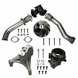 UniteAP Stainless Steel Performance Exhaust Manifold Down UP pipe For 1999-2003 Ford F250 / F350 / F450 / F550 7.3L Turbo Pedestal Ebp Valve Upgraded 5+5 Wheel & Up Pipes；1999.5 2000 2001 2002 2003；