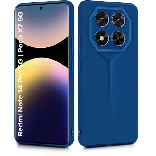 Image of WOW IMAGINE Slim Back Cover for Redmi Note 14 Pro 5G | Poco X7 5G | Blade Series Ultra Thin Case with Lightweight Design | Camera Protection | Soft Matte Silicone Flexible Mobile Case - Blue