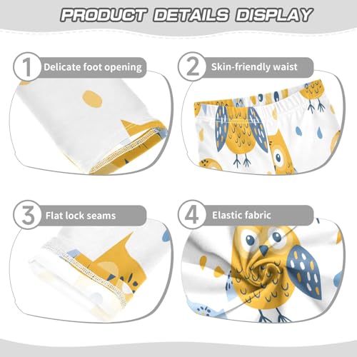 Toddler Girls Leggings Printed Yoga Pants Leggings Cartoon Yellow Owl for Kids3
