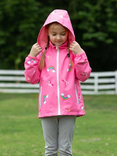 Image of SaphiRose Kids Waterproof Rain Jacket Mesh Lined with Removable Hood | Lightweight rain coat, windproof, breathable, school, camping, travel, outdoor play, boys and girls