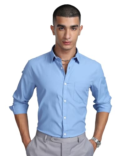 Image of Highlander Men's Slim Fit Shirts | Solid | Long Sleeves | Spread Collar | Formal Shirts | Men Shirts