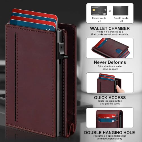 Image of Card Wallet For Men Slim Minimalist: Smart Rfid Front Pocket Pop Up Wallets