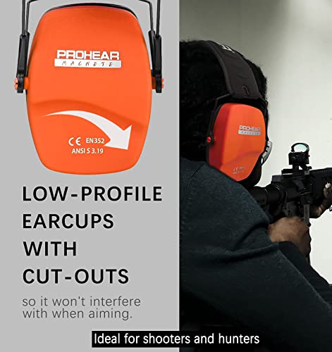 Image of PROHEAR 016 NRR 26dB Shooting Ear Protection, Slim Passive Earmuffs