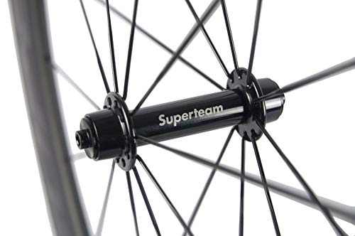 Superteam 700C Carbon Bicycle Wheel Front 60Mm Rear 88Mm Clincher Wheelset With Transparent Decal #TOP7