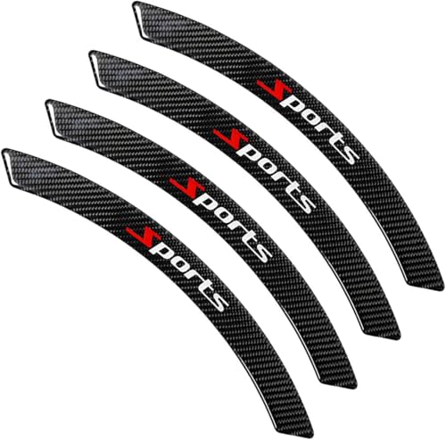 H-Quenby Carbon Fiber Car Wheel Eyebrow Stickers for Nissan Juke 2 2024 2025, Fender Flare Edge Protection Trim Anti-Collision Guard Strip, 4Pcs Glossy Black