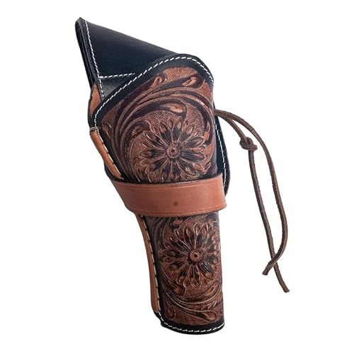 Étui pour pistolet à tirage croisé bicolore droitier holster cuir revolver .357 .45 cal