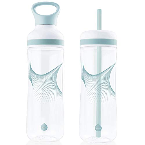 Preisvergleich Produktbild EQUA Wave Flasche 2in1, BPA Frei, mit Smoothiedeckel und Strohhalm, 750ml