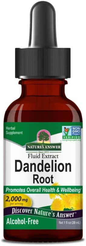 Natural’s Answer Dandelion Root, 2000mg, Alchol Free, Gluten Free, 30 ml