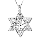 Aurora Tears 925 Sterling Silber Davidstern Halskette Baum des Lebens Anhänger Jüdischen Schmuck Religiöse Judaica Geschenke für Frauen DP0247W