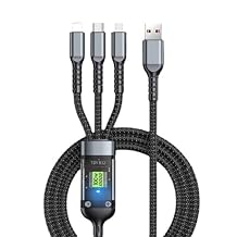 Transparent Luminous 3-in-1 Super Fast Charging 1.2m USB-C Cable for Smartphones, Tablets, Laptops & More