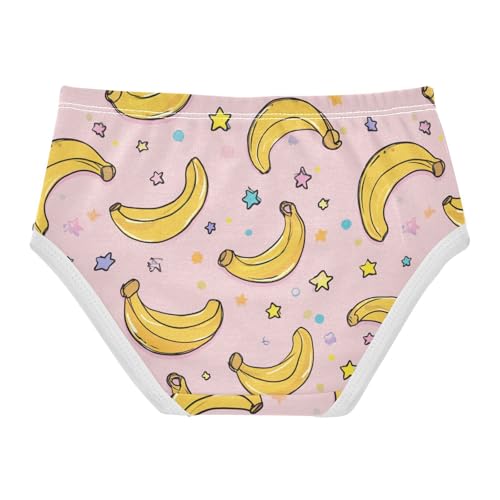 Wusikd Cute Bananas Stars Girls' Underwear Cotton Girls Briefs Soft Toddler Underwear 2T2