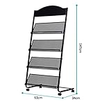 GENMO Floor-Standing Magazine Rack - Display & Store Newspapers, Magazines & Books - Simple Iron (Black) - Image 2