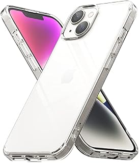 Ringke Fusion Compatible with iPhone 14 Plus Case, Anti-Scratch Minimal Yellowing Clear Hard Back Shockproof Bumper Cover for iPhone 6.7-Inch (2022) - Transparent