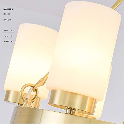 Full copper chandelier E27 suspension plafonnier bronze 8 têtes