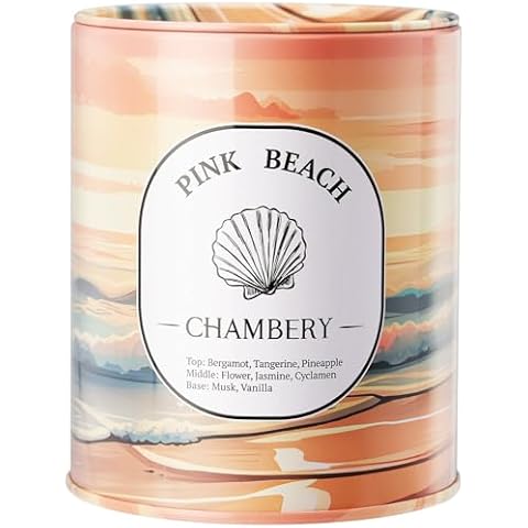 CHAMBERY Pink Beach Candle with Ocean Scent Cover