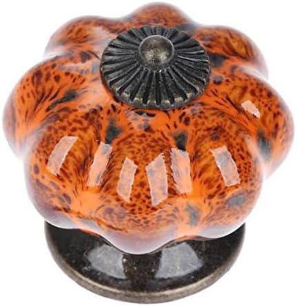 Miniatura 5 de Juego de 6 pomos de cerámica con pomos coloridos y asas de calabaza para armarios, armarios de cocina y baño, persianas (naranja leopardo)