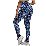 KLGR Frauen Hohe Taille Stretch Stretchy Fitness Leggings Schmetterling Gedruckte Yogahosen, Anti Cellulite Blickdicht Hochwertige Push Up Elastische Fitness Gym Trainingshose Fitnesshose