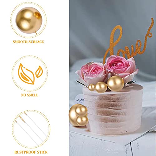 LIBRNTY 50 stuks mini-cupcake-toppers, verjaardagstaartdecoratie, festivaldessertdecoratie, voor bruiloft, verjaardagsfeest, Kerstmis, taartdecoratie, feest, Valentijnsdag, dessertdecoratie (goud) - Image 4