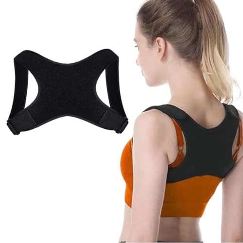 WUFKOP Corrector de Postura para Espalda Ajustable y Transpirable, Sujetador Ergonómico para Hombros y Espalda para Hombre y Mujer, Ideal para Oficina, Trabajo y Vida Diaria (Negro)