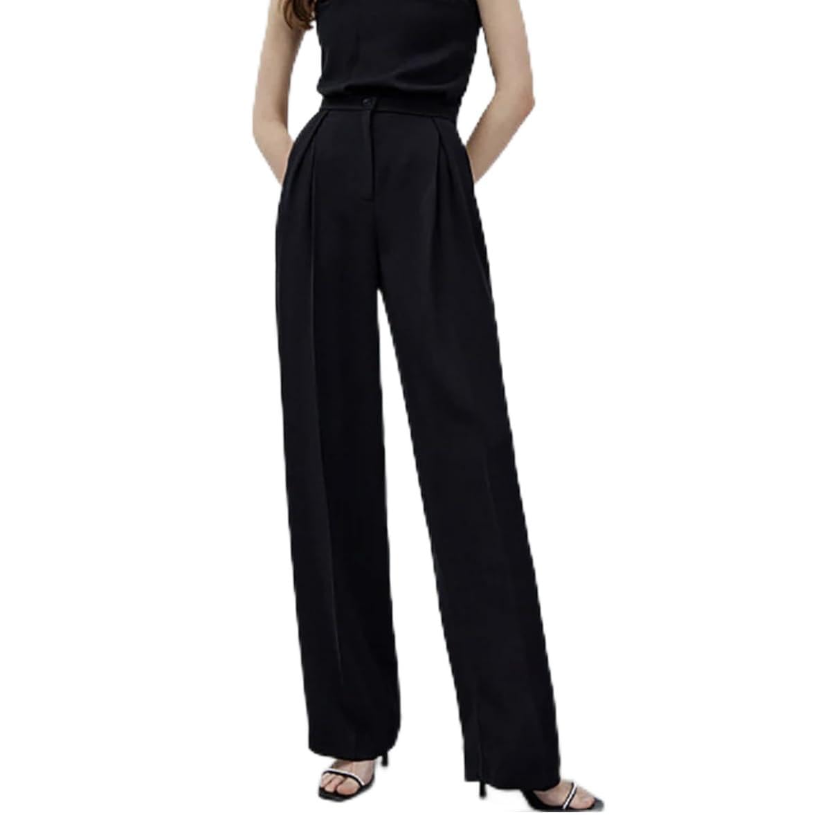 Classic High Waisted Pleated Trousers