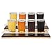 Beer Tasting Flight Sampler Boards (2 Pack) - Set Includes Eight 6 oz Pilsner Craft Brew Glasses & 2 Wooden Chalkboards - Great for Game Nights & Date Nights - St Patricks Day Party Essential