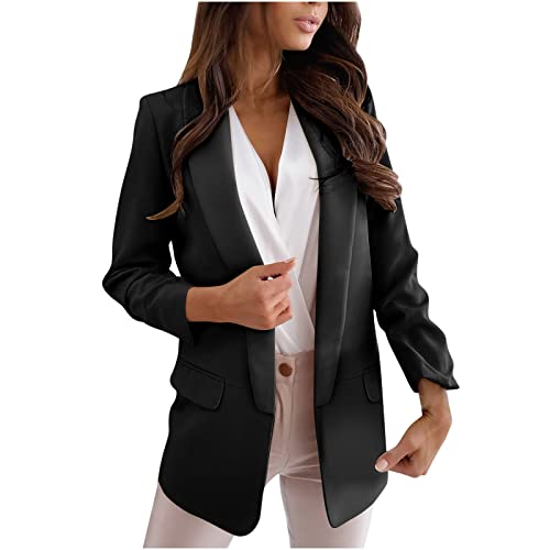 Blazers for Women Trendy Business Casual Jackets Open Front Button Work Suit Jackets Lightweight Pocket Suit Jackets
