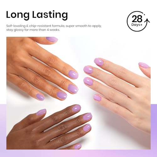 Image of Beetles Purple Gel Nail Polish, 15ML Pastel Purple Jelly Gel Polish Translucent Effect Nail Concealer High Gloss Soak Off UV Sheer Lavender Spring Summer Manicure Gift for Women