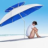 Hunter's Tail Multi-Functional Outdoor Sunshade Umbrella Suitable for Fishing, Beach, Pool, Terrace, Park, Blue Water Drop, 2.2m