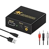 Yukidoke HDMI 音声分離器 4K HD806 PS4対応 光デジタル 映像分離機 アナログ 分離器 オーディオ 映像 音声分離 HDMI 光デジタル アナログ 音声出力 TV モニター プロジェクター 映像出力