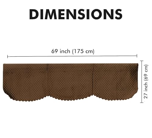 Image of L Shape 7 Seater Velvet Sectional Sofa Cover, Quilted with Fringe Detail, L-Shaped Couch Protector-Pack of 14 (Coffee)