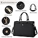 RAINSMORE Laptop Bag for Women 15.6 Inch Laptop Tote Bag Leather Work Bag Waterproof Womens Briefcase Business Office Computer Tote Bag Large Capacity Handbag Shoulder Bag Black