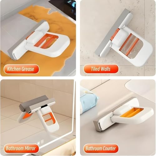 Image of RIVIOX Mini Countertop Squeegee and Sink Scraper | Kitchen Cleaning Tool for Dish Washing Area, Mirror & Car Windows | Compact Design & Storage Hanger
