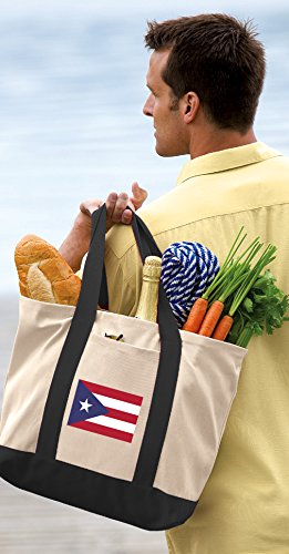 Broad Bay Puerto Rico Flag Tote Bag CANVAS Puerto Rico Flag Totes Beach Pool Travel Shoppi2