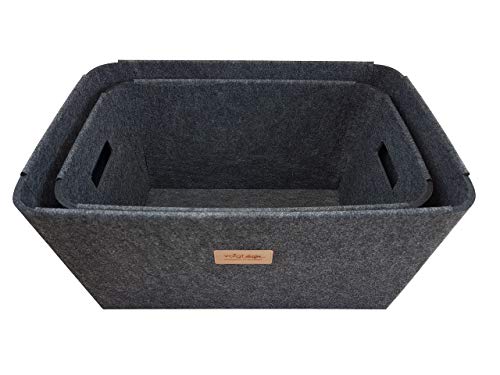 VOIGTdesign Einkaufskorb Filz Autokorb Holzkorb Tragekorb Kaminholzkorb Aufbewahrung (EK3 (groß)) Cover