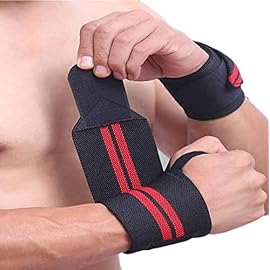 Grizzly Fitness 3″ Premium Weight Lifting Wrist Wraps for Men and Women | Sold in Pairs | One-Size | Used by Pros to provide Wrist support | 3″ Wide x 20″ Long|Thick, Elastic Cotton with Thumb Loop | Velco closure