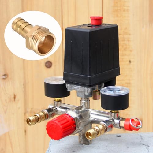 QZKJQDD 3 Stück 8 mm Messing Schlauchtülle Hose Barb Fittings, 1/4 Zoll Schlauchnippel Verbinder Messing, Rohr Adapter, Schlauchtülle für Wasser, Gas, Luft