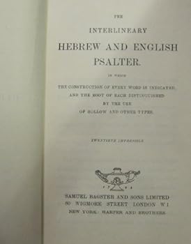 Hardcover Psalter: Hebrew-English, Interlinear (Bible Student's Books) Book