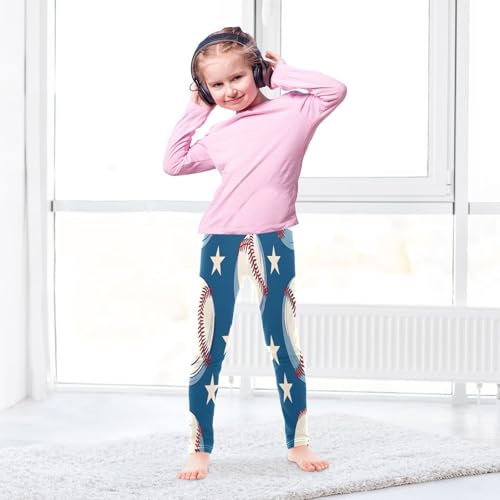 Toddler Girls Leggings Printed Yoga Pants Leggings Retro Sport Baseball for Kids4
