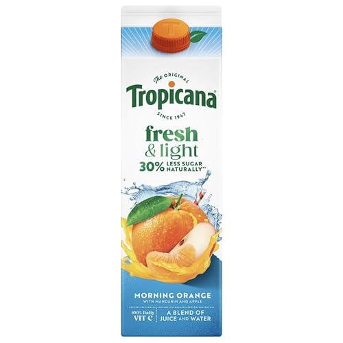Tropicana Fresh & Light Morning Orange Juice Blend Less Sugar 850ml