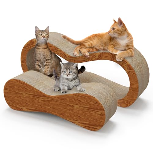 Casas Y Rascadores, Pet Products molkocan Rascador de Cartón para Gatos 2 En 1, Tablero Rascador para Gatos Lounge, Rascador de Cartón Duradero para Gatos para Que Los Gatos Descansen,...