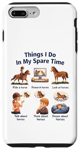 Things I Do In My Spare Time Ride A Horse Funny Horses �X�}�z�P�[�X iPhone 7 Plus/8 Plus �p