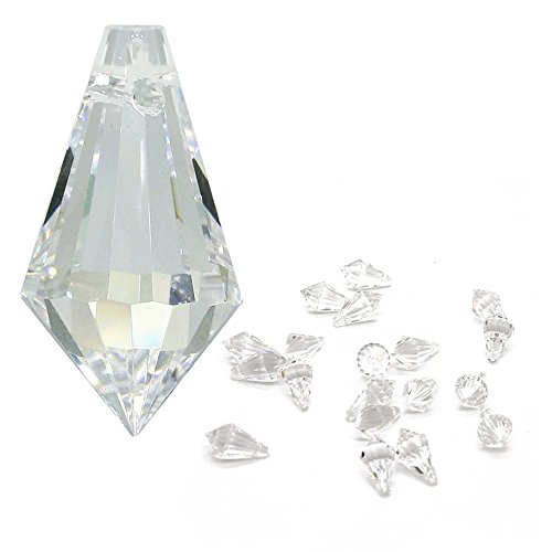 Christoph Palme Leuchten Kristall Spitze Länge 20mm 20 Stück Hoch Brillant Träne Bleikristall Regenbogenkristall Zum aufhängen für Schmuck, Feng Shui und Zum basteln