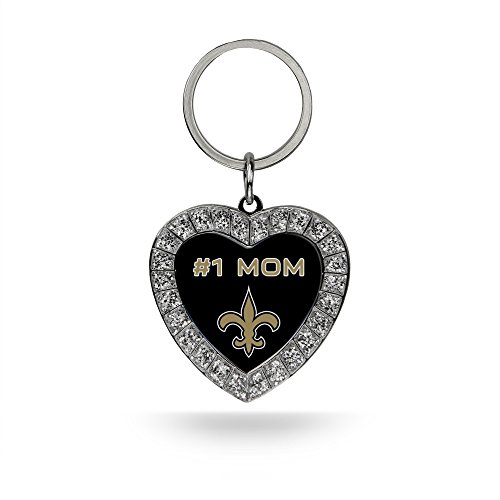 Image of Rico Industries NFL Football Rhinestone Heart Keychain - Great Accessory