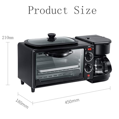 ASerZenith 3 In 1 Breakfast Maker Station - Multifunction Machine With Mini Toaster, Electric Oven, Frying Pan & Egg Sandwich Maker For Breakfasts (Pink) - Image 8