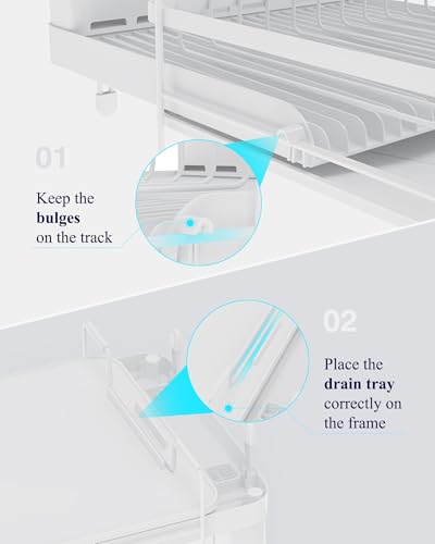 image for Kitsure Large Dish Drying Rack - Extendable Dish Rack, Multifunctional