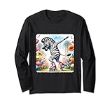 Dabbing Playful Activity Floral Backdrop Zebra