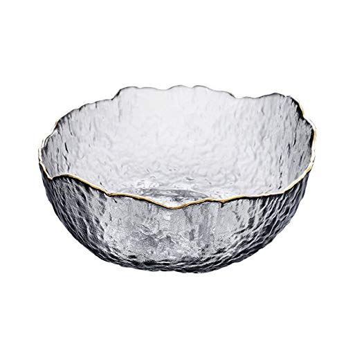 Graues Glas Obstschale, Moderner Obstkorb Große Schale, Essen Tablett Als Dekorativer Hingucker, Kitchen Craft,ø24x11cm Cover
