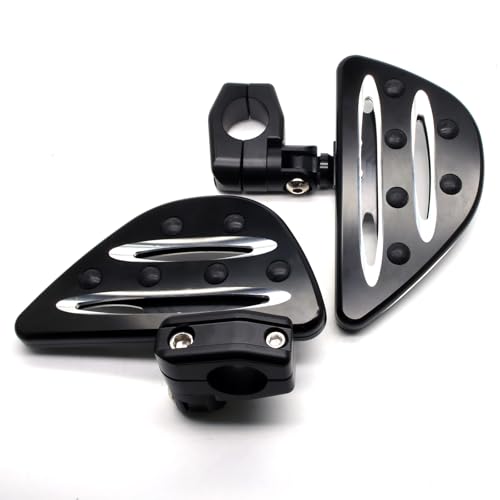 Image of MZS 1.25 inch Highway Pegs, Motorcycle Highway Foot Pegs Short Adjustable CNC Aluminum Compatible with Road Glide King Softail Electra Street Glide Sportster Vulcan Chief Boulevard for 1 1 /4 Engine Guard