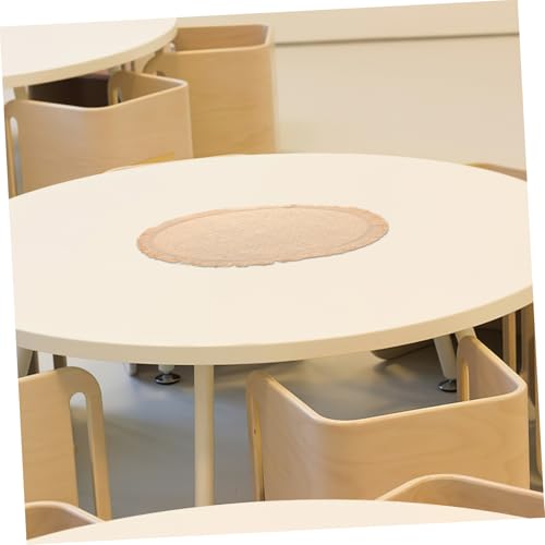 Set table jute avec dentelle nappe ronde protection table cuisine